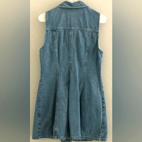 ASOS blue Denim Sleeveless mini dress - Picture 2 of 5